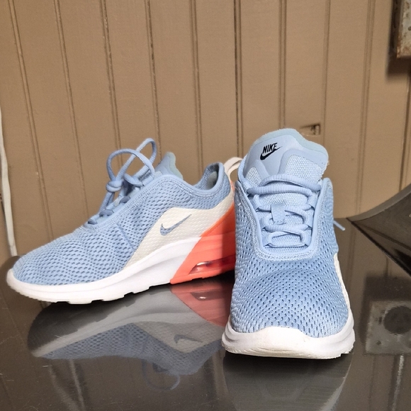Nike Shoes - Air Max Nike Light Blue Mesh Sneakers with Coral Heel Accent